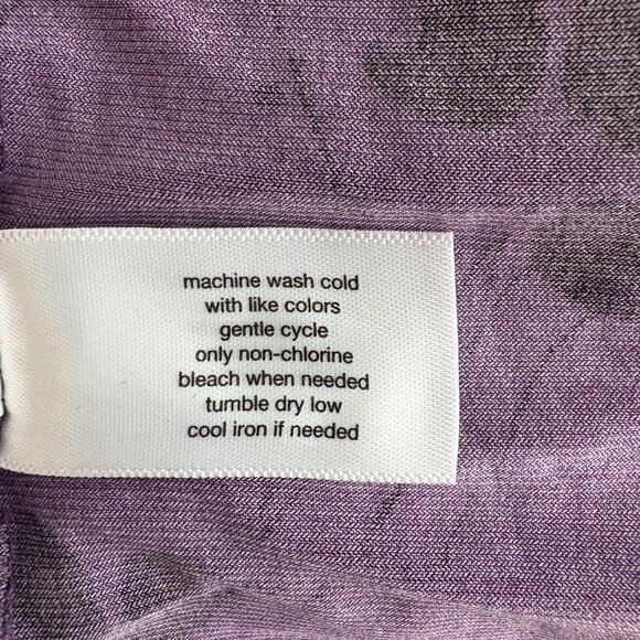2/$30 Lane Bryant Floral Print Quarter Sleeve V-Neck Blouse Purple 10/ 12 #9928 - Picture 8 of 9